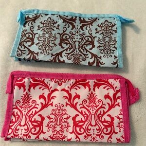 Set of Two Damask Print Pencil Cases